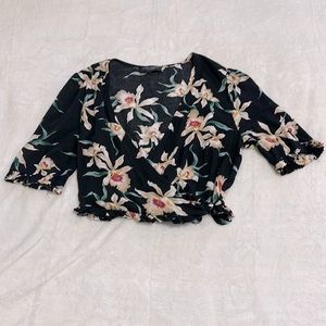 Zara Floral Wrap Top